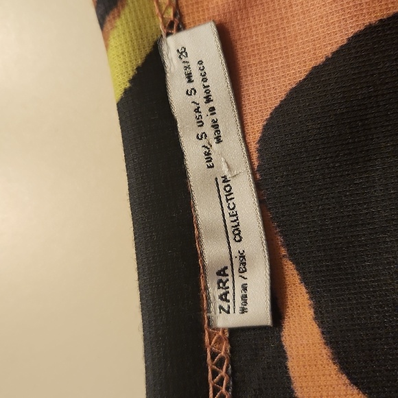 Zara ruffle sleeve palm pattern dress, size S - Picture 7 of 7